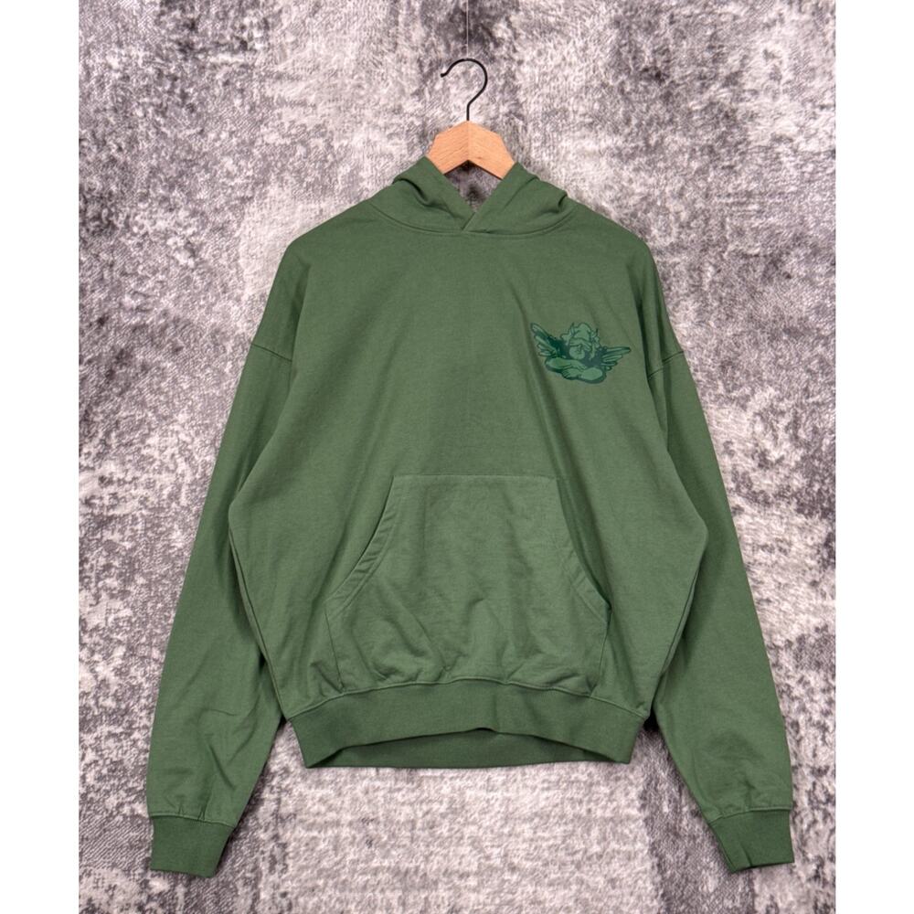 Boys Lie Charmer Hoodie XS / S Womens Green Oversized Pullover Sweatshirt - Picture 2 of 9